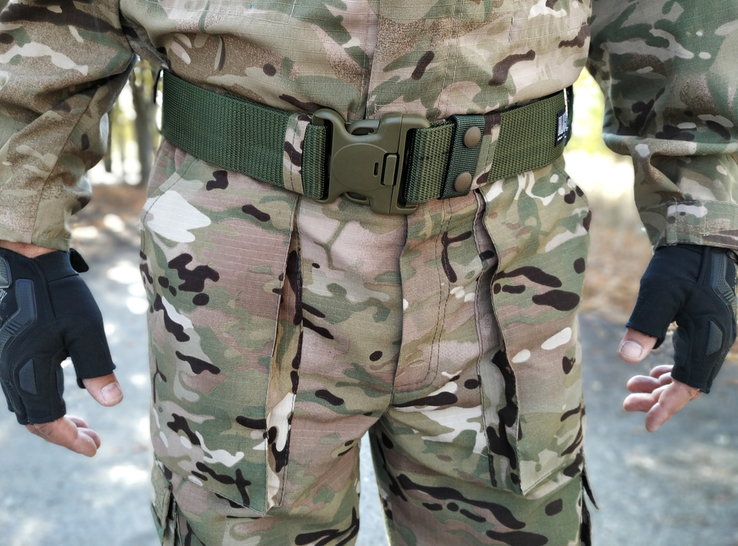 Тактический брючной ремень с фиксатором Blackhawk tactical (олива), фото №3
