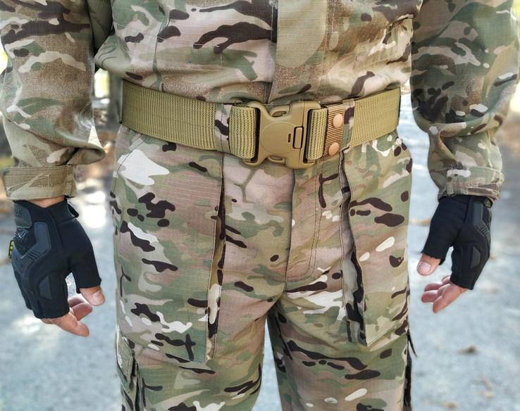 Тактический брючной ремень с фиксатором Blackhawk tactical (койот), фото №4