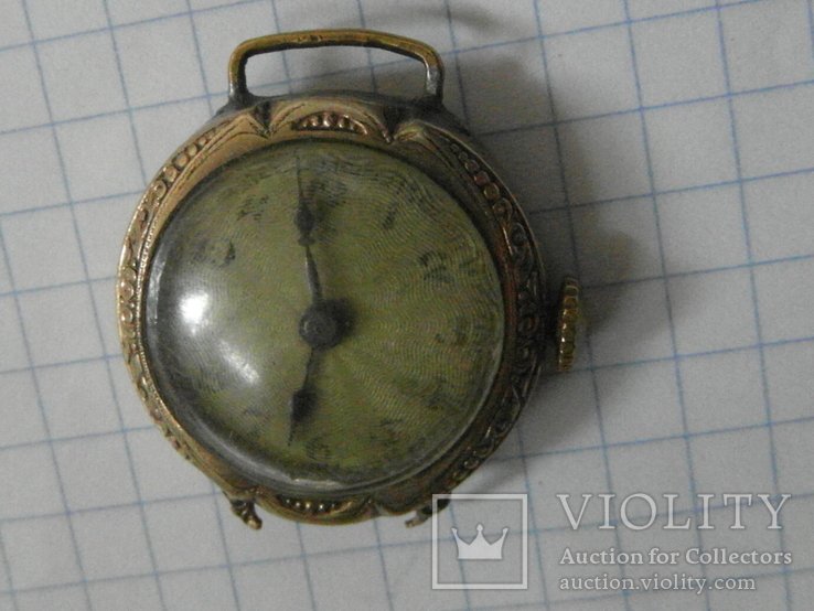 Старинные наручные позолоченные часы.клеймо.10 микрон
