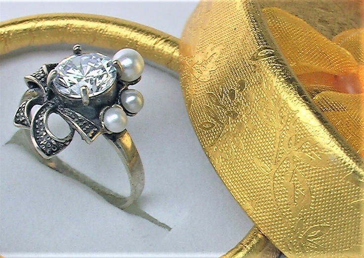Кольцо перстень серебро 925 проба 4,25 грамма 19 размер, фото №2