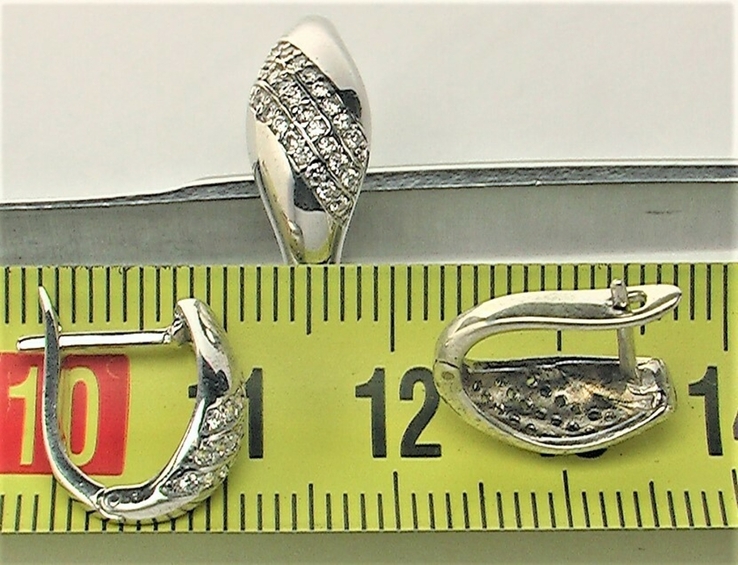 Набор кольцо перстень и серьги серебро 925 проба 4,25 грамма 16,5 размер, фото №6