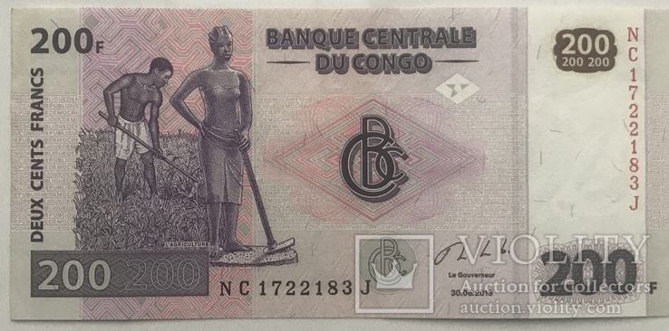 Конго, 200 франков 2013 года, фото №2