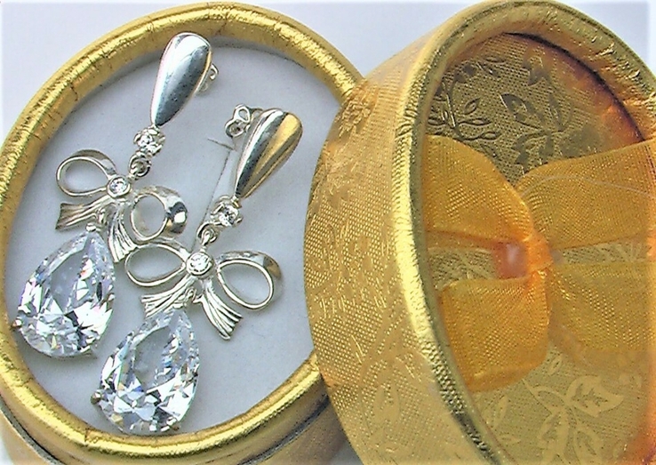 Серьги серебро 925 проба 9,35 грамма, фото №2