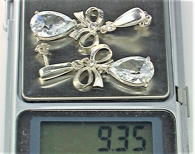 Серьги серебро 925 проба 9,35 грамма, фото №7