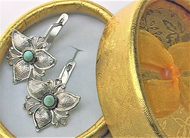 Серьги серебро СССР 925 проба 4,97 грамма, фото №2
