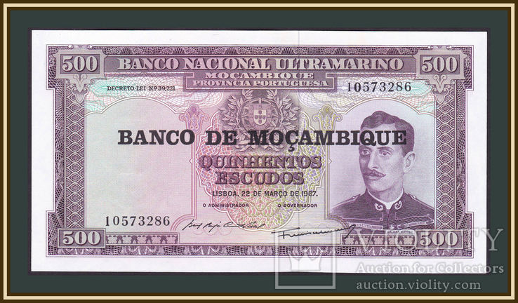 Мозамбик 500 эскудо 1967 (1976) P-118 (118a.2) UNC
