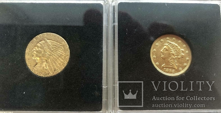 США 10 монет золото 1$  2,5$  5$  10$  20$, фото №11