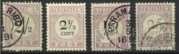 Б26 Нид. Гвиана (Суринам) 1885-1913, доплатные марки (37 евро)