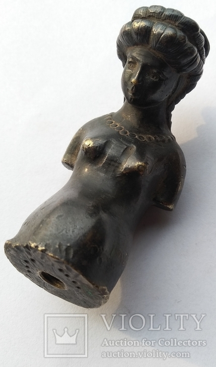 Старинная бронзовая фигурка ( соединительный элемент декора ), фото №4