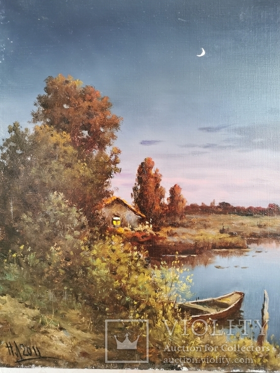 Луговенко Н. В. "Ночь", оригинал, х/м, 40x60 см, фото №3