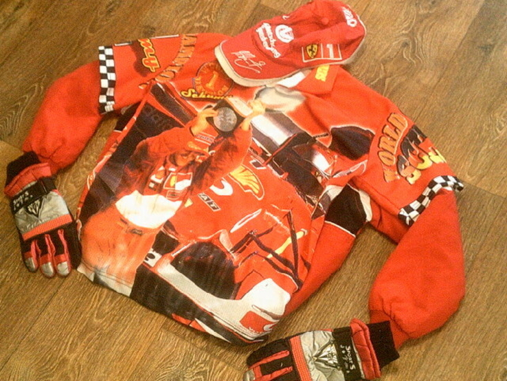 Ferrari - фирменная детская куртка + кепки,перчатки, фото №2