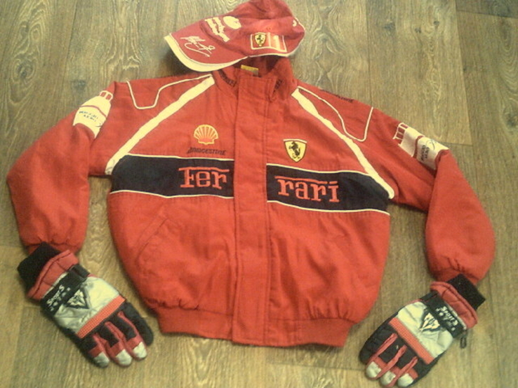 Ferrari - фирменная детская куртка + кепки,перчатки, фото №8