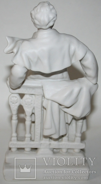 Фарфоровая статуэтка А.С.Пушкин (ЛФЗ.,без клейм.,бисквит), фото №6