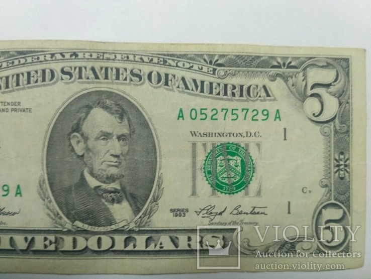 5 долларов 1993, фото №6