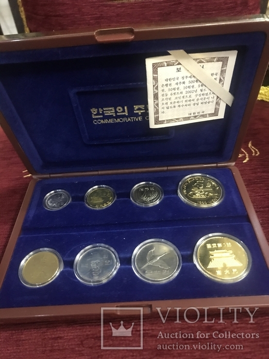 Южная Корея 6 монет + 2 жетона набор, фото №2