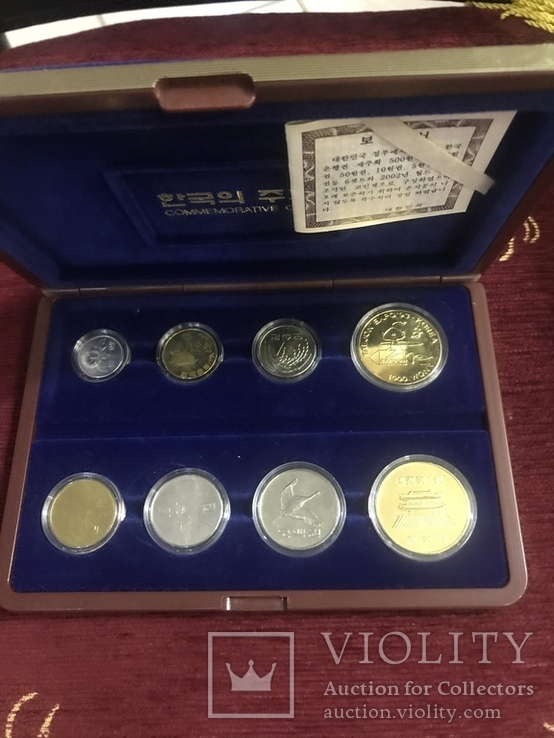 Южная Корея 6 монет + 2 жетона набор, фото №3