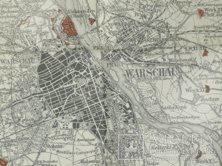 Карта Варшавы ( укрепления).Из австрийского генштаба., фото №4