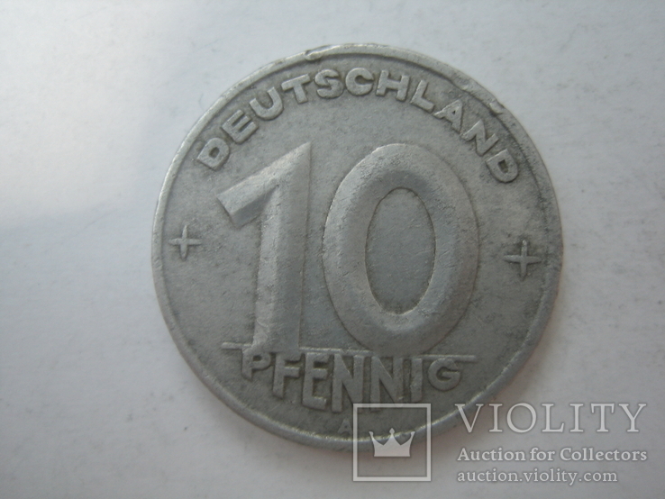 Германия.ГДР 10 пфеннигов  1949 года.А, фото №2