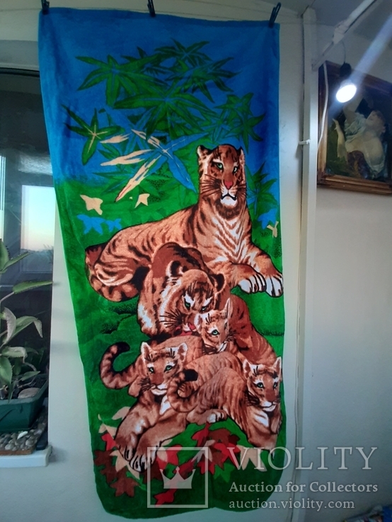 Полотенце большое Львы Семья 140×70 см