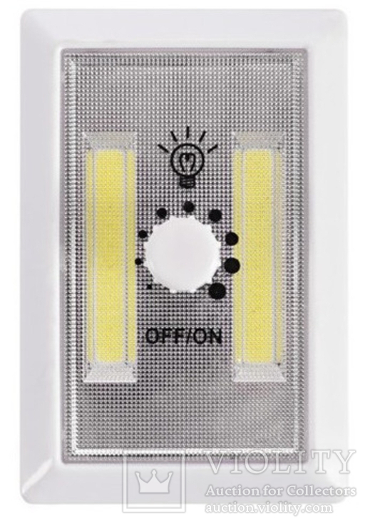 Светодиодный светильник с регулировкой яркости 3W на батарейках с магнитами и липучкой