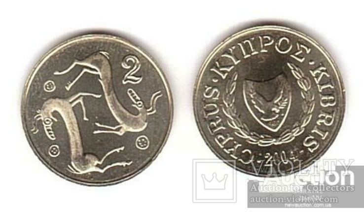 Cyprus Кипр - 25 шт х 2 Cents 2004 UNC roll, фото №3