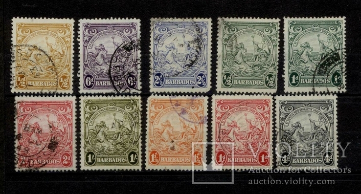 Барбадос 1938 добірка марок колонія Британії
