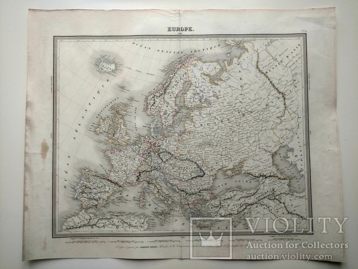 1850 Европа, Украина, Галиция, Россия, большая карта (52х42), фото №3