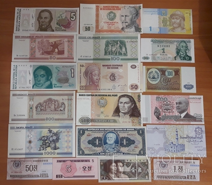 #3 - World - набор 100 банкнот мира UNC все разные, фото №5