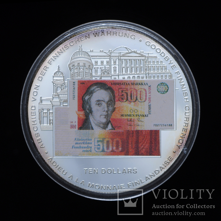 10 Долларов 2002 Банкнота 500 Марок Финляндия, Либерия