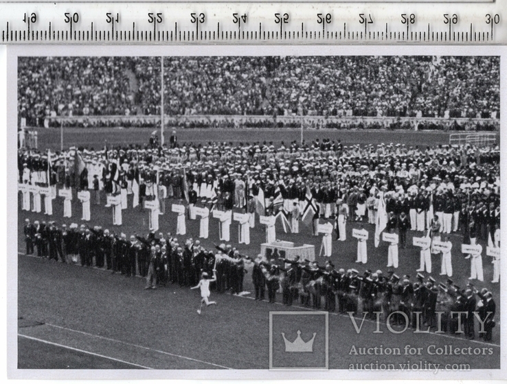 3 Рейх. Пропаганда. Олимпиада 1936г. Карточка Cigaretten-Bilderdienst. Размер 12 x 8 см., фото №2