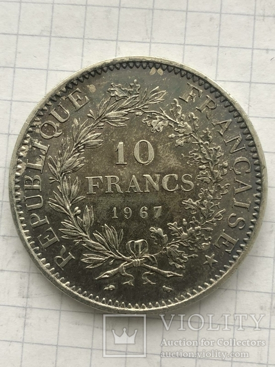 10 франк (1967р) серебро 900 проба(151)