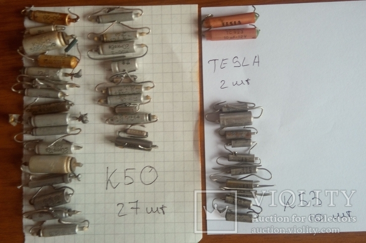 Конденсаторы: К50 - 27 шт, К53 - 10 шт, Tesla - 2 шт, фото №2