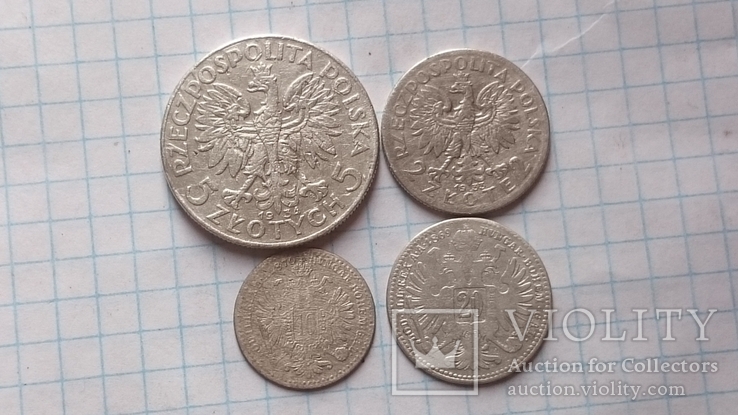 Серебряные монеты 5 злотых,2 злотых и т.д., фото №2