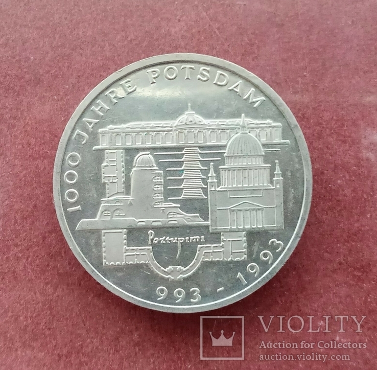 10 марок 1993 серебро Постдам, фото №2