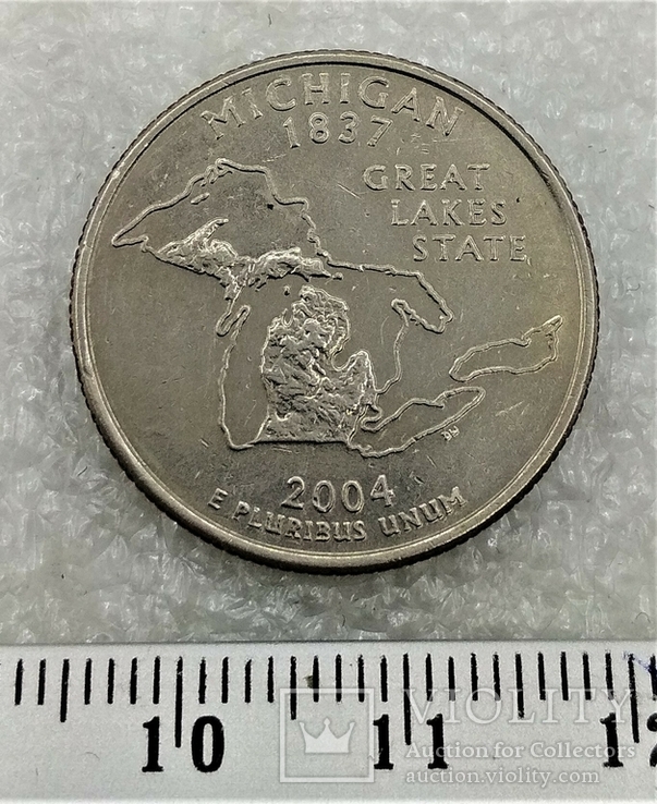 25 Центов США 2004 Мичиган, фото №2