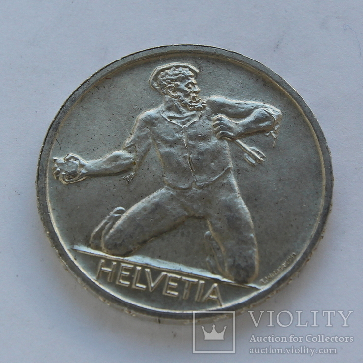 5 франков 1944 Швейцария серебро 15 г