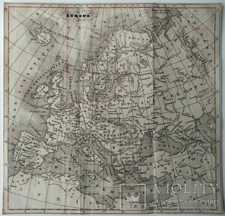 1830 Европа Украина Россия, карта (17х17) СерияАнтик