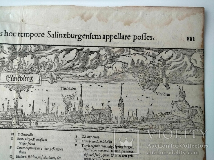 1572 Люнебург Германия, карта (38х32, Верже) СерияАнтик, фото №4