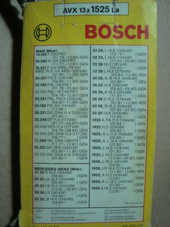 BOSCH 1 987 947 747 Клиновой ремень AVX13x1525LA, фото №4