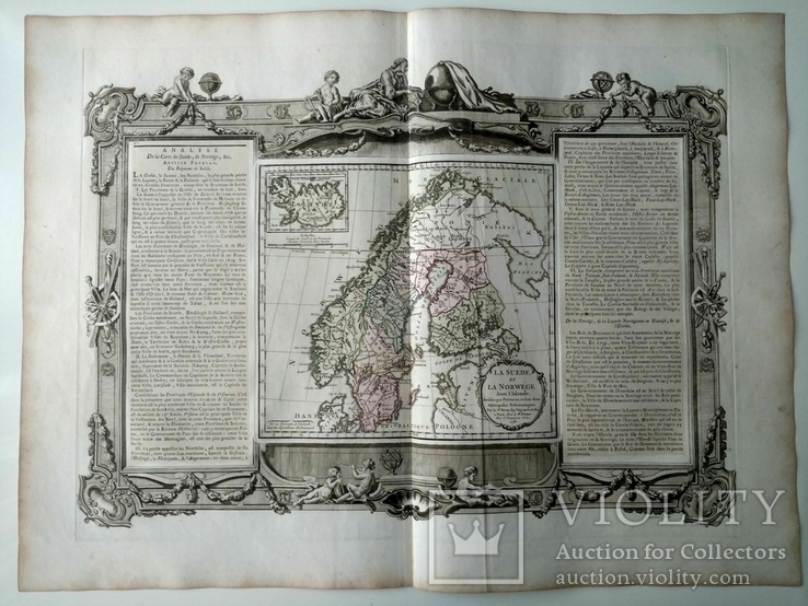 1766 Скандинавия, Петербург (большая карта 66x49, Верже) СерияАнтик, photo number 3