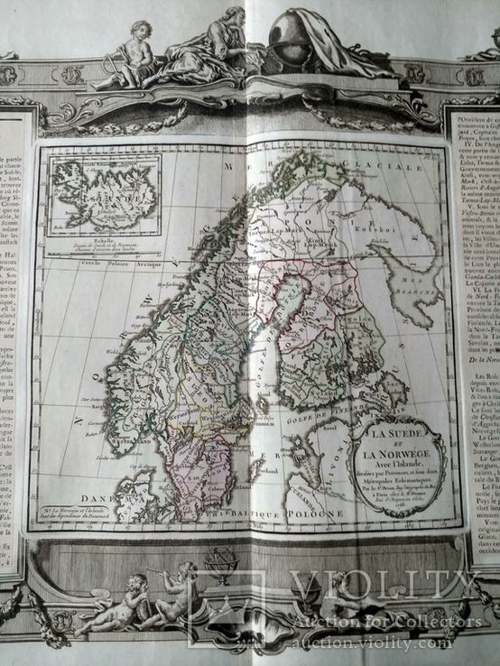 1766 Скандинавия, Петербург (большая карта 66x49, Верже) СерияАнтик, фото №7