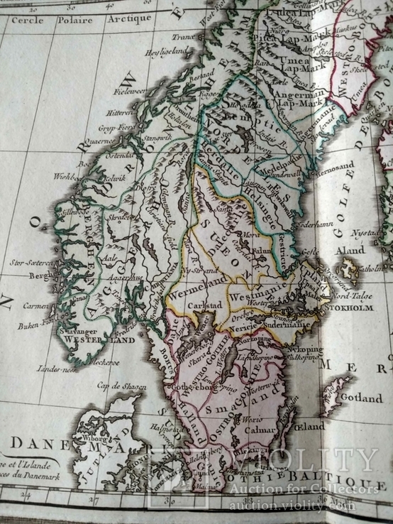 1766 Скандинавия, Петербург (большая карта 66x49, Верже) СерияАнтик, photo number 8