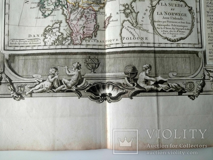 1766 Скандинавия, Петербург (большая карта 66x49, Верже) СерияАнтик, фото №11
