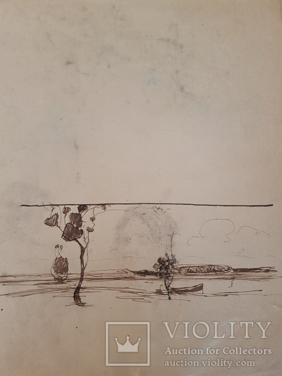 Двухсторонний рисунок 1908 года. Карандаш. Аллея Александровского парка, фото №5
