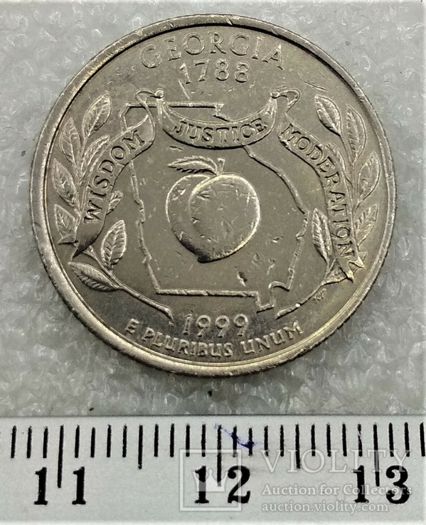 25 Центов США 1999 Джорджия, фото №2