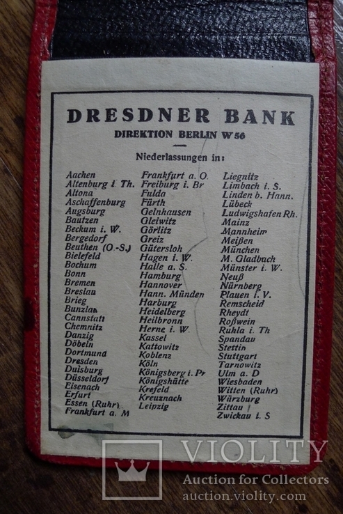 Немецкая кожаная визитница  1931 год. Дрезденский банк., фото №8