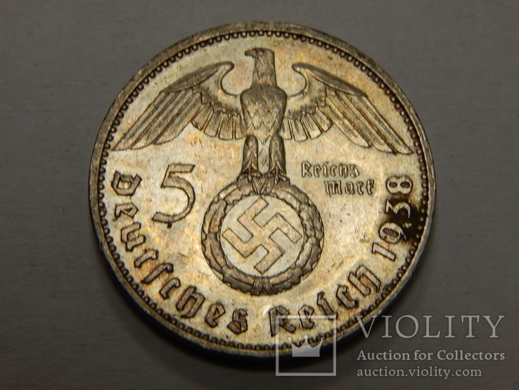 5 рейхсмарок, 1938 А, Третий Рейх