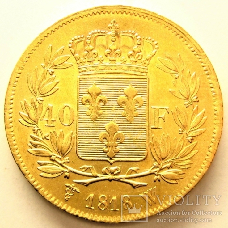 Франция 40 франков 1818 г., фото №3