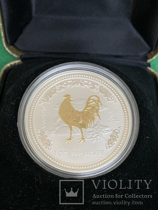 1 доллар 2005. Год Петуха. 1 oz. Серебро