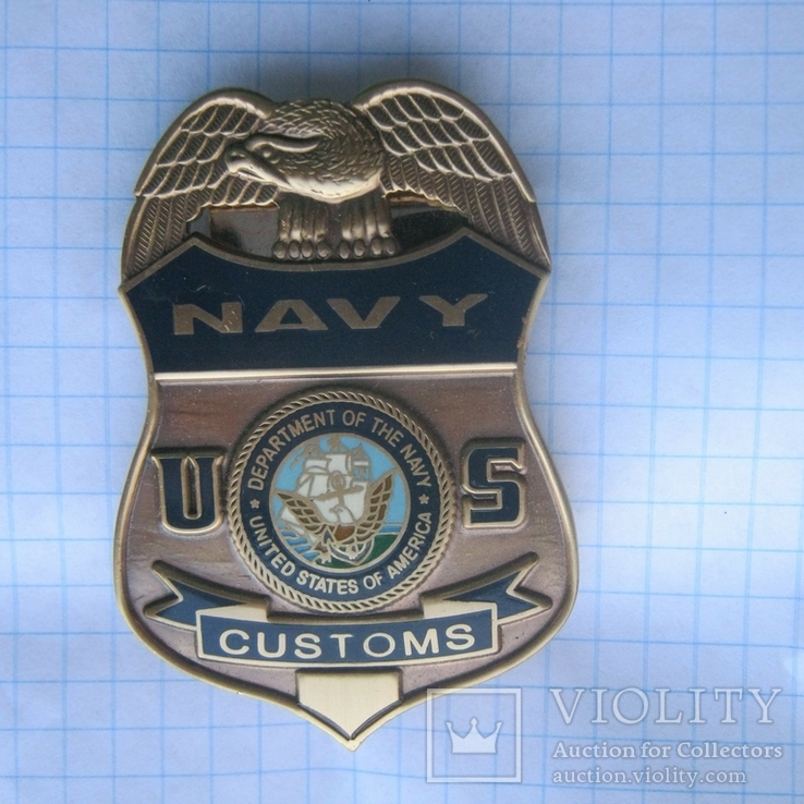 US customs нагрудный жетон Таможя США USA по кораблям ВМФ = Военно-Морской Флот